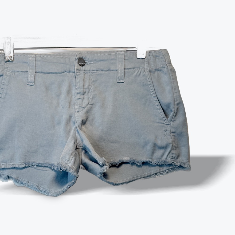 Genetic Denim Jemma Prep Short Misty Light Blue Frayed Hem Size 25 USA